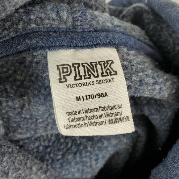 Victoria Secret PINK Tie Die Hoodie Sweatshirt Size M Blue Pink Kangaroo Pocket - Picture 9 of 13